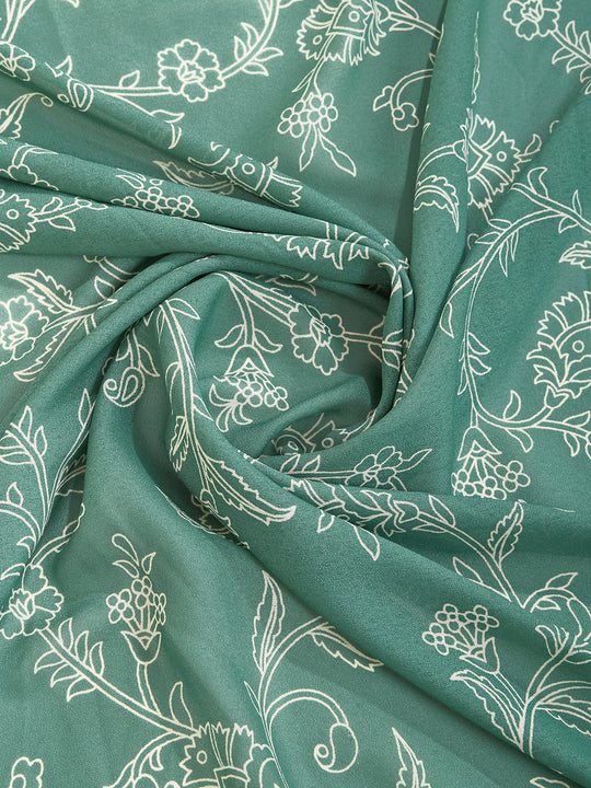 Sea Green Poly Georgette Festive Wear Saree With Blouse Piece Sea Green Poly Georgette Festive Wear Saree With Blouse Piece