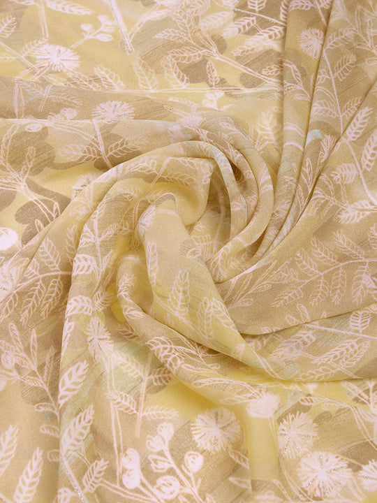 Yellow Georgette Saree With Blouse Piece Yellow Georgette Saree With Blouse Piece