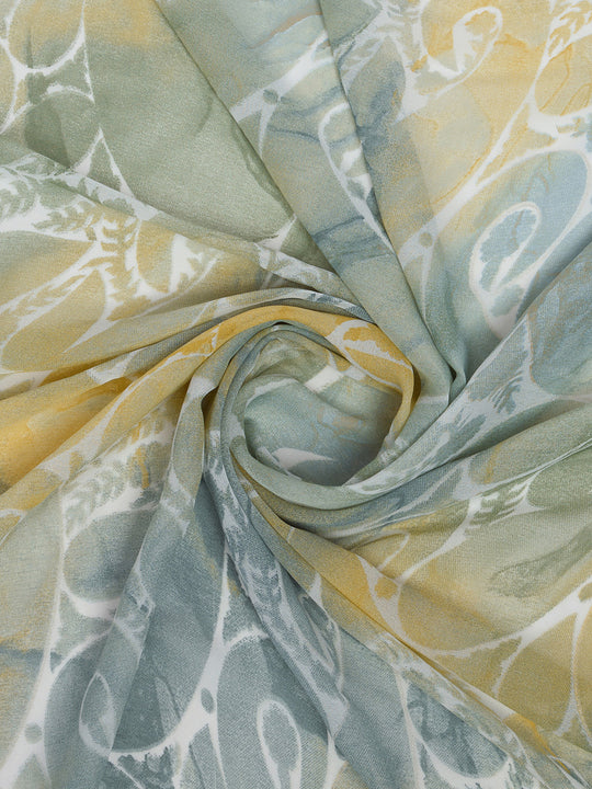 Green Georgette Saree With Blouse Piece Green Georgette Saree With Blouse Piece