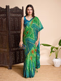 Green Weightless Poly Chiffon Saree With Blouse Piece Green Weightless Poly Chiffon Saree With Blouse Piece
