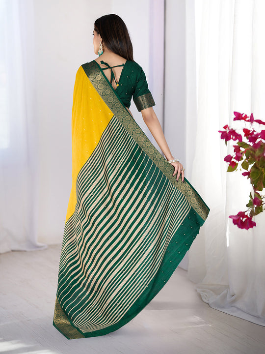 Pure Silk Woven Zari Saree With Jacquard Border And Blouse Piece Pure Silk Woven Zari Saree With Jacquard Border And Blouse Piece