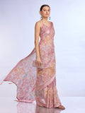 Light Pink Georgette Saree With Blouse Piece Light Pink Georgette Saree With Blouse Piece