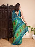 Green Weightless Poly Chiffon Saree With Blouse Piece Green Weightless Poly Chiffon Saree With Blouse Piece