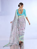 Grey Georgette Saree With Blouse Piece Grey Georgette Saree With Blouse Piece