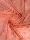 Orange Cotton Blend Saree With Blouse Piece Orange Cotton Blend Saree With Blouse Piece