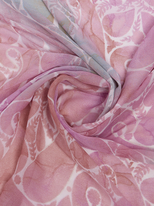 Pink Georgette Saree With Blouse Piece Pink Georgette Saree With Blouse Piece