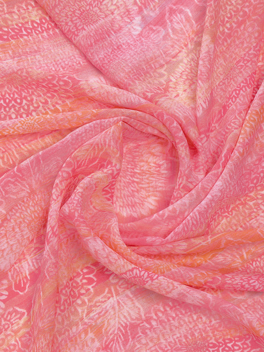 Pink Georgette Saree With Blouse Piece Pink Georgette Saree With Blouse Piece