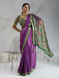 Pure Chiffon Digital Printed Woven Saree With Woven Border And Fancy Tassels Pure Chiffon Digital Printed Woven Saree With Woven Border And Fancy Tassels