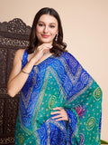Blue Weightless Poly Chiffon Saree With Blouse Piece Blue Weightless Poly Chiffon Saree With Blouse Piece