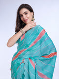 Blue Poly Chiffon Festival Saree With Blouse Piece Blue Poly Chiffon Festival Saree With Blouse Piece