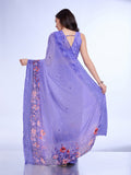 Purple Poly Chiffon Festival Saree With Blouse Piece Purple Poly Chiffon Festival Saree With Blouse Piece