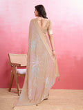 Peach Silk Georgette Festive Wear Saree With Blouse Piece Peach Silk Georgette Festive Wear Saree With Blouse Piece