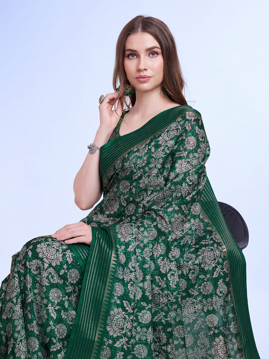 Teal Poly Silk Daily Wear Saree With Blouse Piece Teal Poly Silk Daily Wear Saree With Blouse Piece