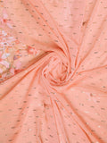 Peach Poly Chiffon Saree With Blouse Piece Peach Poly Chiffon Saree With Blouse Piece