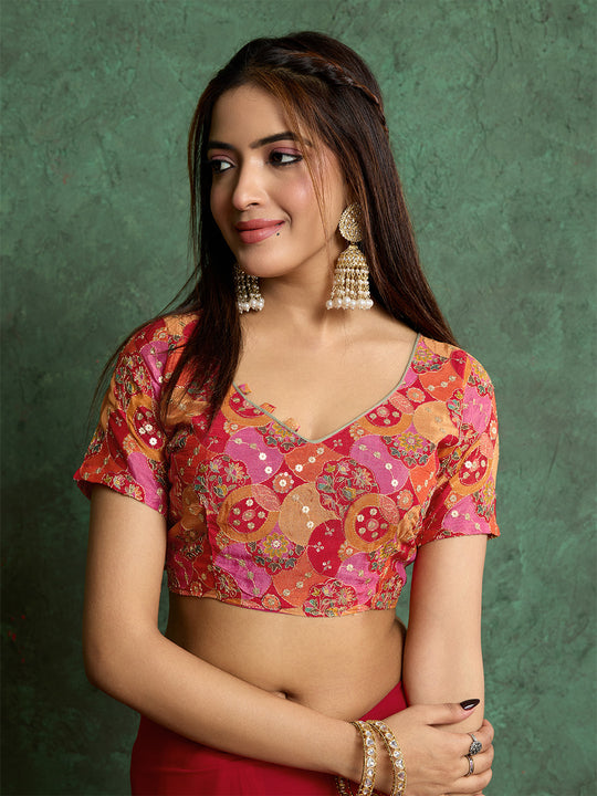 Poly Chiffon Dyed Saree With Heavy Embroidered Blouse Piece Poly Chiffon Dyed Saree With Heavy Embroidered Blouse Piece