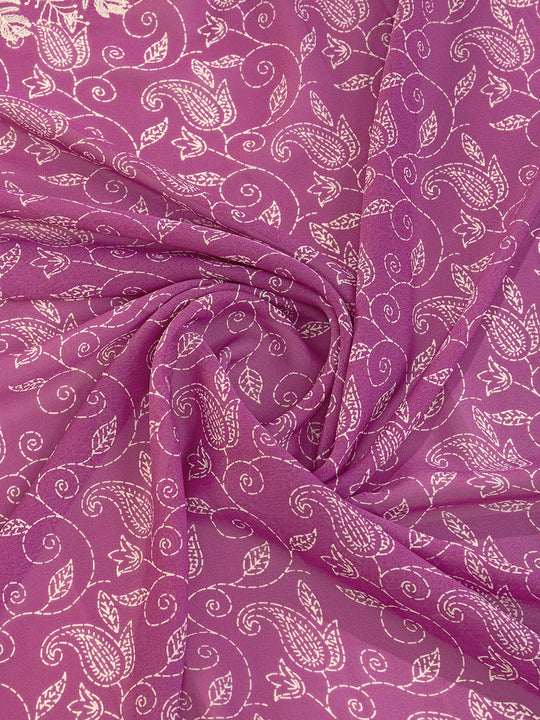 Purple Poly Georgette Festive Wear Saree With Blouse Piece Purple Poly Georgette Festive Wear Saree With Blouse Piece