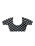 Black & White Printed Satin Saree With Blouse Piece Black & White Printed Satin Saree With Blouse Piece