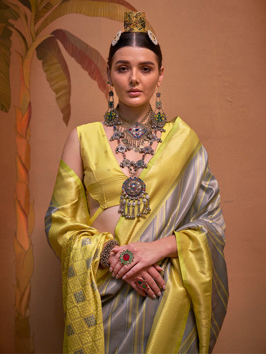 Multi Color Party Wear Silk Saree With Blouse Piece Multi Color Party Wear Silk Saree With Blouse Piece