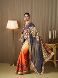 Multi Georgette Embroidered Saree With Blouse Piece Multi Georgette Embroidered Saree With Blouse Piece
