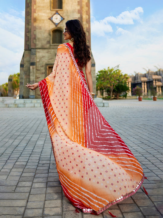 Multicolor Georgette Embellished Saree With Blouse Piece Multicolor Georgette Embellished Saree With Blouse Piece
