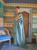 Sea Green Art Silk Saree With Blouse Piece Sea Green Art Silk Saree With Blouse Piece