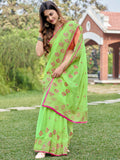 Green Georgette silk Saree With Blouse Piece Green Georgette silk Saree With Blouse Piece