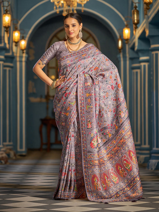 Black Pashmina Soft Silk Festive Wear Saree With Blouse Piece Black Pashmina Soft Silk Festive Wear Saree With Blouse Piece