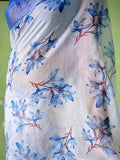 blue Cotton Blend Printed Saree With Blouse Piece blue Cotton Blend Printed Saree With Blouse Piece