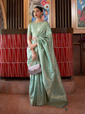 Green Art Silk Saree With Blouse Piece Green Art Silk Saree With Blouse Piece