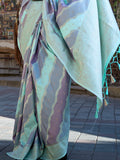 Cyan Soft Silk Saree With Blouse Piece Cyan Soft Silk Saree With Blouse Piece