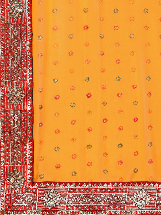 Yellow Georgette Daily Wear Saree With Blouse Piecde Yellow Georgette Daily Wear Saree With Blouse Piecde