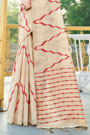 Maroon Cotton Saree With Blouse Piece