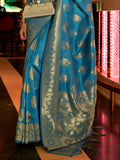 Blue Art Silk Saree With Blouse Piece Blue Art Silk Saree With Blouse Piece
