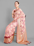 Baby Pink Georgette Saree With Blouse Piece Baby Pink Georgette Saree With Blouse Piece