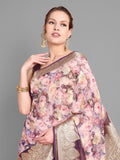 Purple Georgette Saree With Blouse Piece Purple Georgette Saree With Blouse Piece