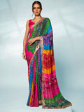 Multicolor Georgette Party Wear Saree With Blouse Piece Multicolor Georgette Party Wear Saree With Blouse Piece