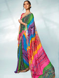 Multicolor Georgette Party Wear Saree With Blouse Piece Multicolor Georgette Party Wear Saree With Blouse Piece