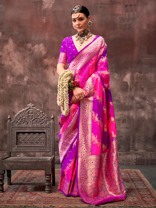 Multi Color Festive Wear Silk Saree With Blouse Piece Multi Color Festive Wear Silk Saree With Blouse Piece