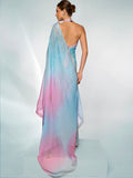 Lavender & Blue Organza Party Wear Saree With Blouse Piece Lavender & Blue Organza Party Wear Saree With Blouse Piece