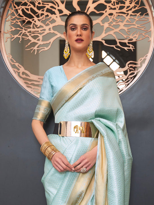 Blue Art Silk Saree With Blouse Piece Blue Art Silk Saree With Blouse Piece