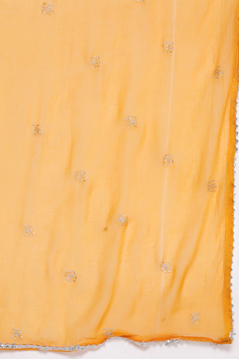 Elegant Collections Mustard Yellow Mirror Work Kurti main image 1