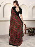 Black Georgette Saree With Blouse Piece Black Georgette Saree With Blouse Piece