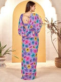 Multi Georgette Saree With Blouse Piece Multi Georgette Saree With Blouse Piece