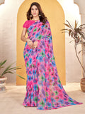 Multi Georgette Saree With Blouse Piece Multi Georgette Saree With Blouse Piece