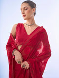 Pink Georgette Party Wear Saree With Blouse Piece Pink Georgette Party Wear Saree With Blouse Piece