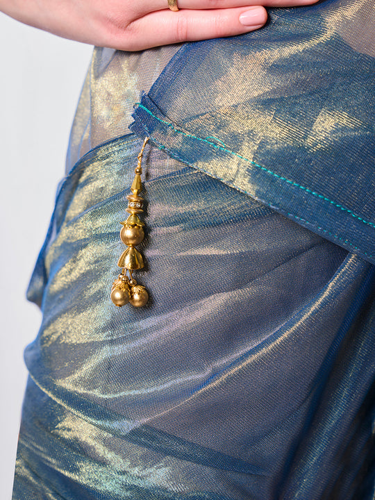 Solid Tissue Saree with Hanging With Blouse Piece Solid Tissue Saree with Hanging With Blouse Piece