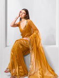 Mirror Work Lace Organza Saree With Blouse Piece Mirror Work Lace Organza Saree With Blouse Piece