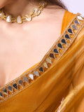 Mirror Work Lace Organza Saree With Blouse Piece Mirror Work Lace Organza Saree With Blouse Piece