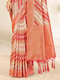 Peach Cotton Thread Work Saree With Blouse Piece Peach Cotton Thread Work Saree With Blouse Piece