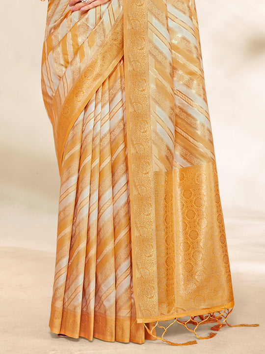 Mustard Cotton Thread Work Saree With Blouse Piece Mustard Cotton Thread Work Saree With Blouse Piece